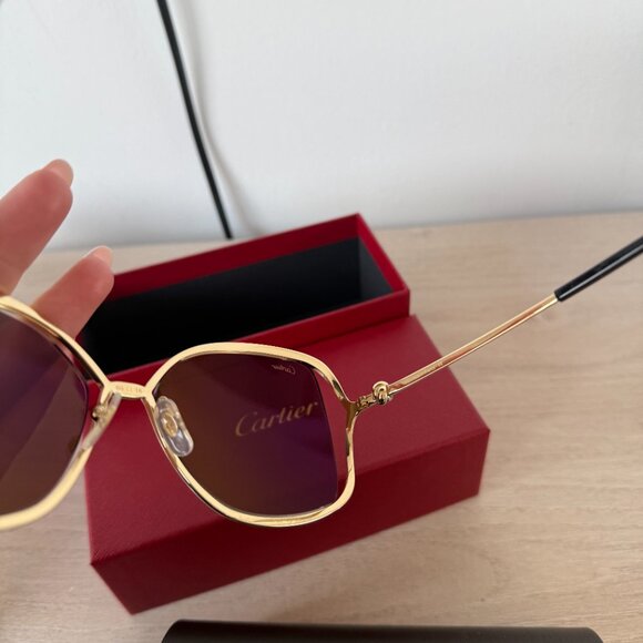 NWT Cartier Trinity Sunglasses Metal Frame Brown - Picture 13 of 15